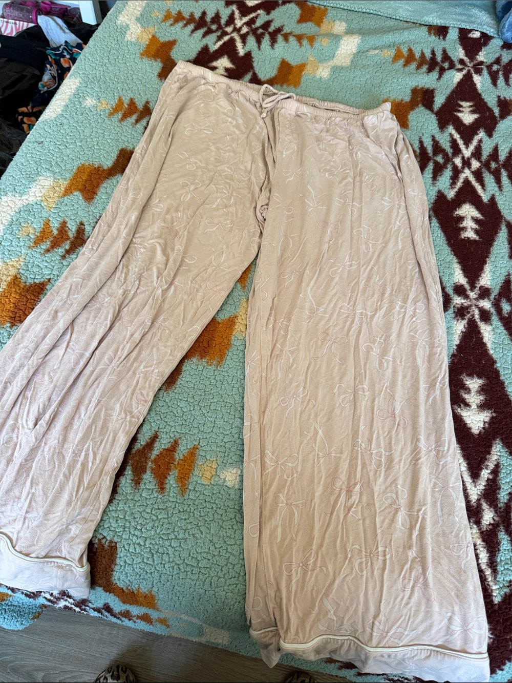 aerie Light Blush Wide-Leg Lounge Pants